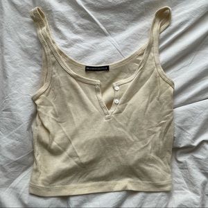 cropped pastel yellow brandy melville tank top!